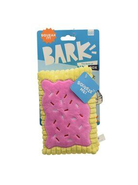 BarkBox Toaster Pastry Dog Toy With Squeaker & Crinkle Yellow & Pink Plush For A